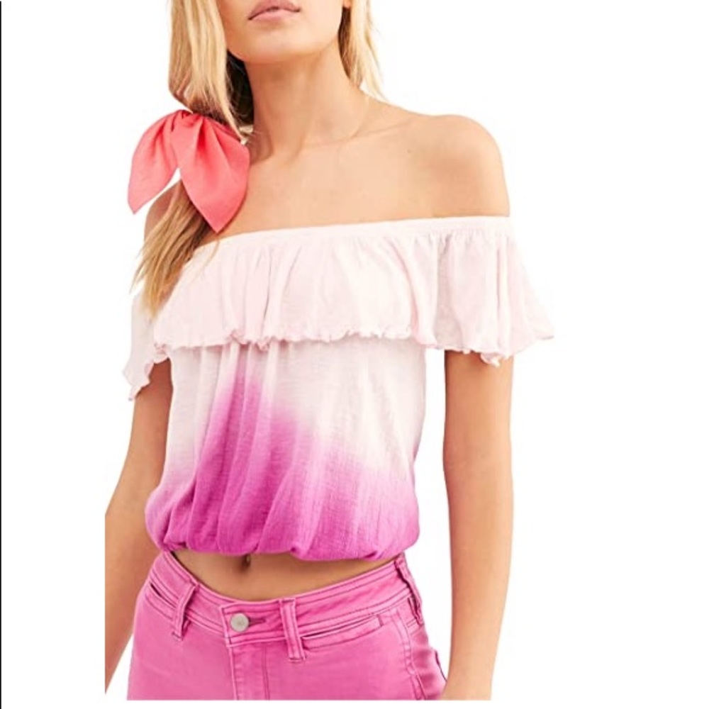 Free People Pink Ombré Off the Shoulder